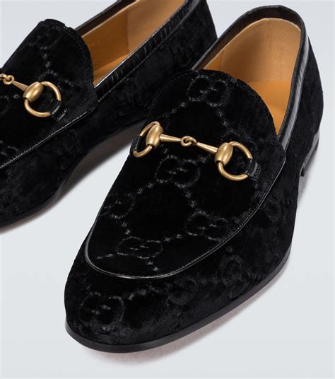 gucci black velvet loafers|Gucci men's loafer with buckle.